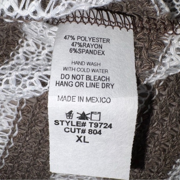 Brown and White Striped Turtleneck Sweater, NWOT - Picture 3 of 3